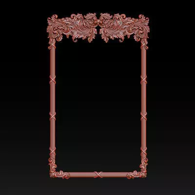 Ornate Decorative Frame Bas-Relief 3D print model_19