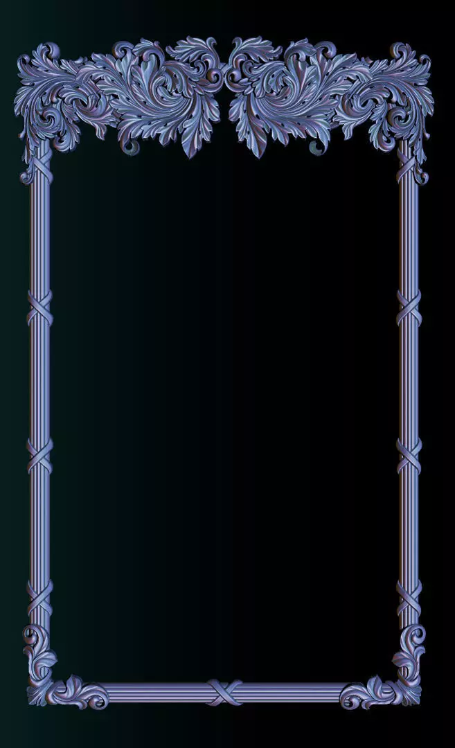 Ornate Decorative Frame Bas-Relief 3D print model_8