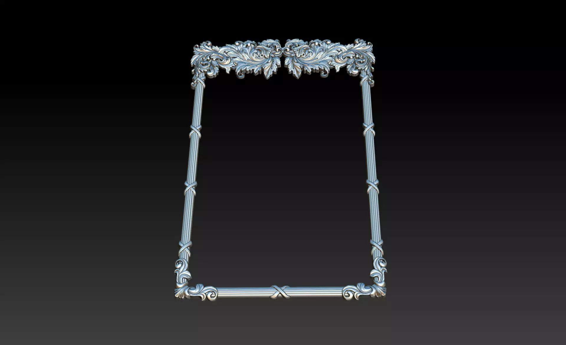 Ornate Decorative Frame Bas-Relief 3D print model_14