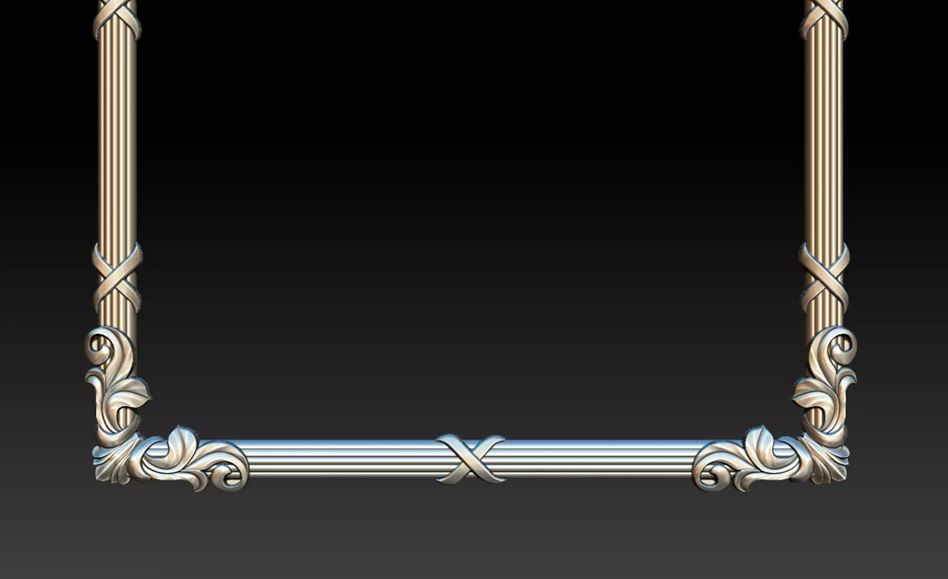 Ornate Decorative Frame Bas-Relief 3D print model_10