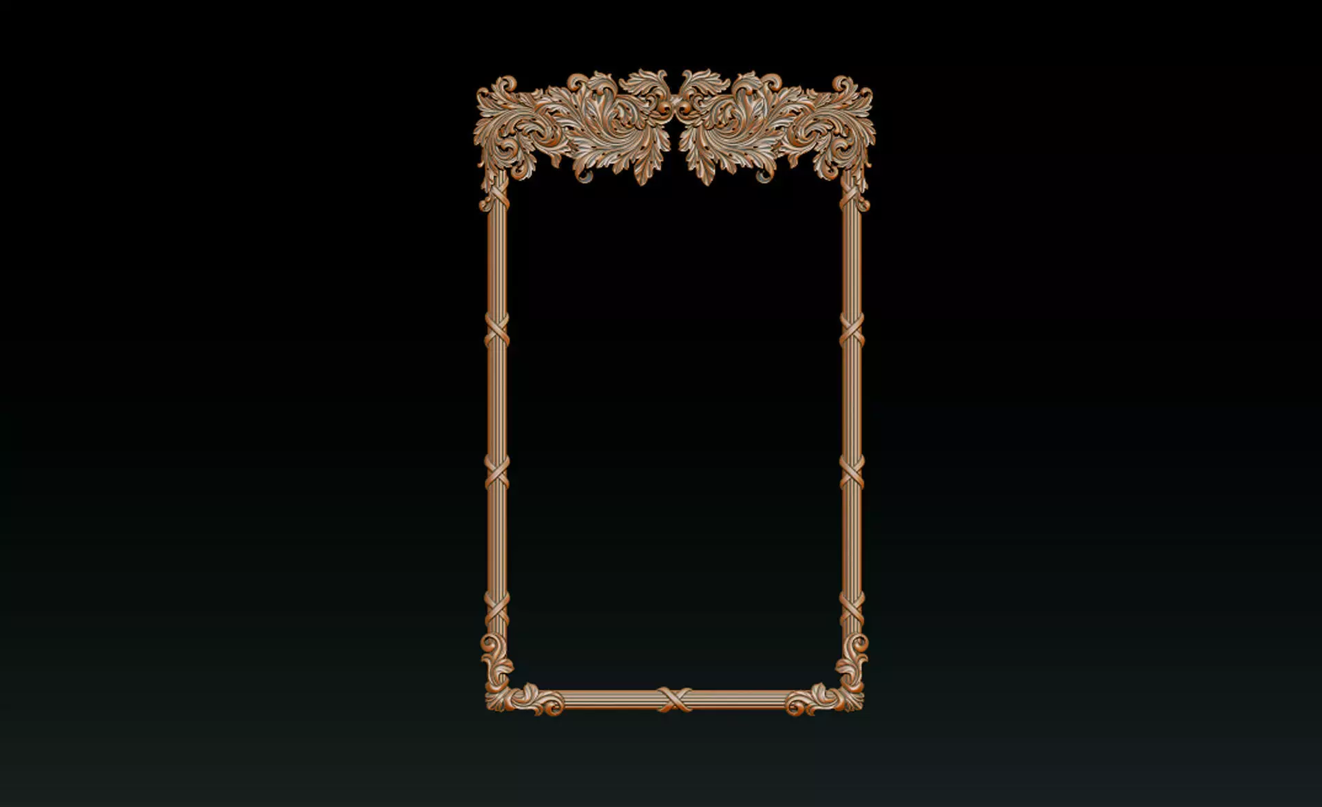 Ornate Decorative Frame Bas-Relief 3D print model_3