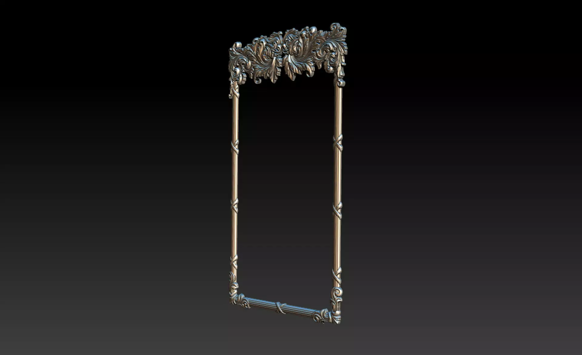 Ornate Decorative Frame Bas-Relief 3D print model_11