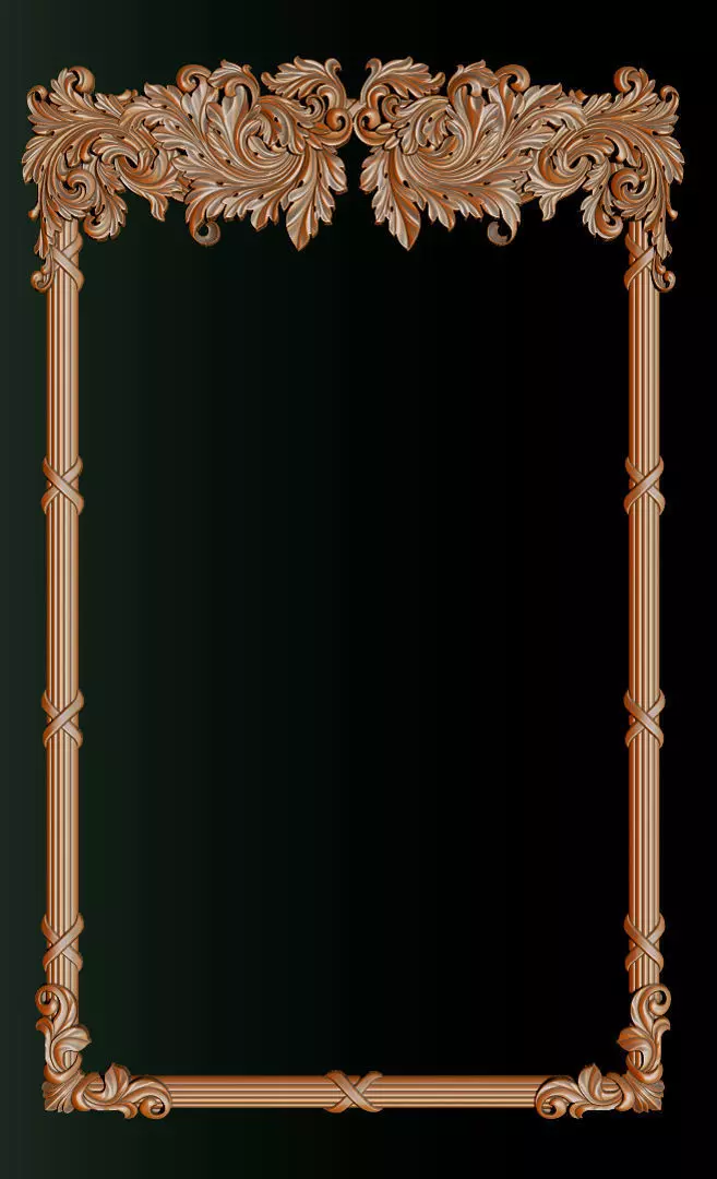 Ornate Decorative Frame Bas-Relief 3D print model_18