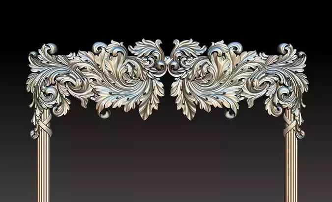 Ornate Decorative Frame Bas-Relief 3D print model
