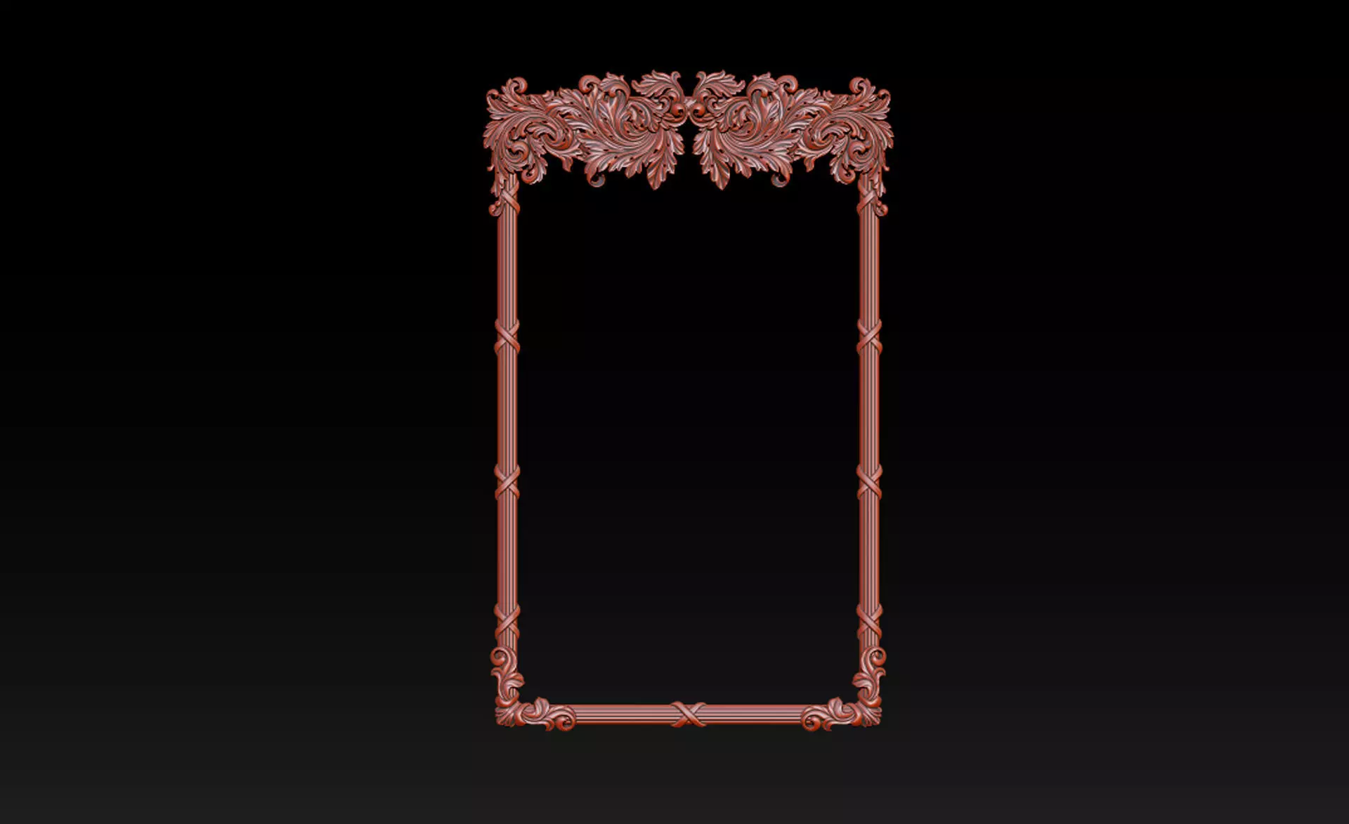 Ornate Decorative Frame Bas-Relief 3D print model_1