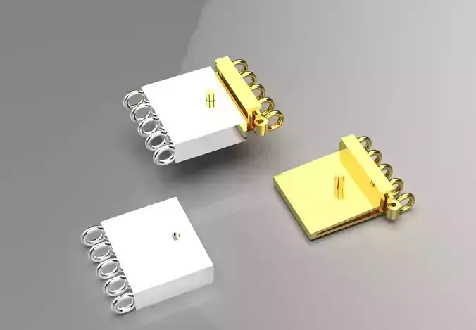 Multi-strand Gold Box Clasp Model gl0015 3D print model
