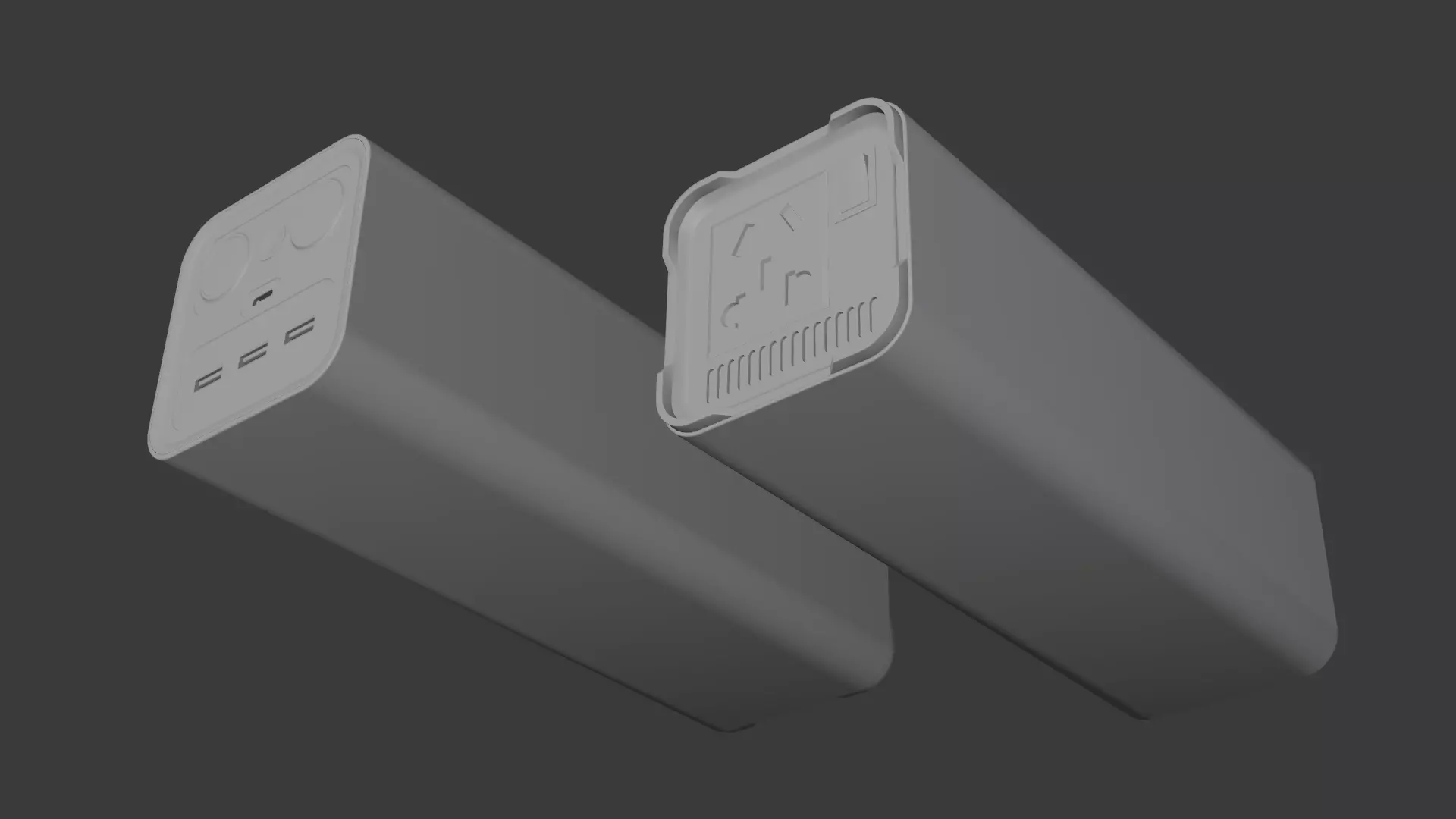 Large multifunctional power bank 3D model_4