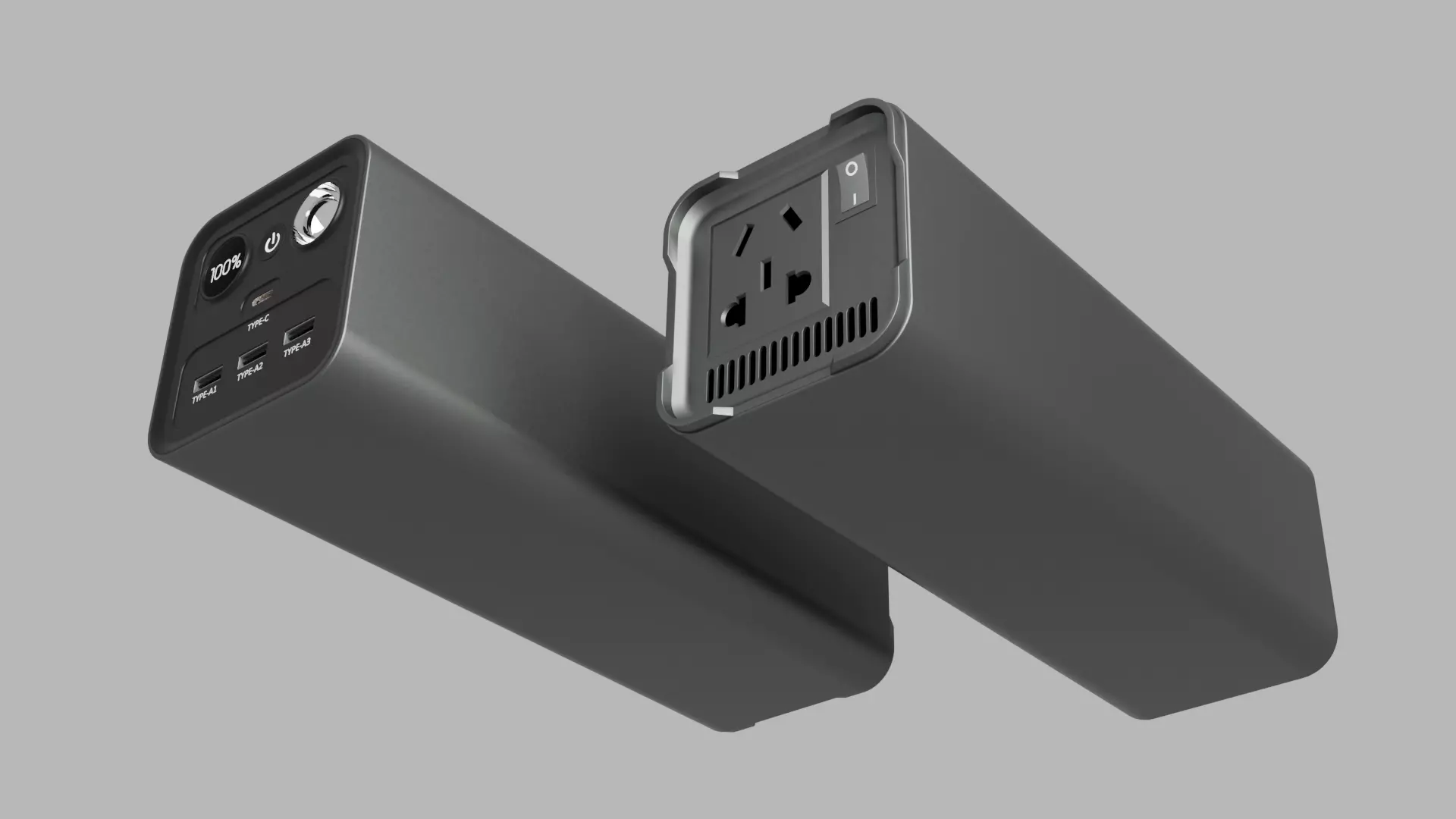 Large multifunctional power bank 3D model_3