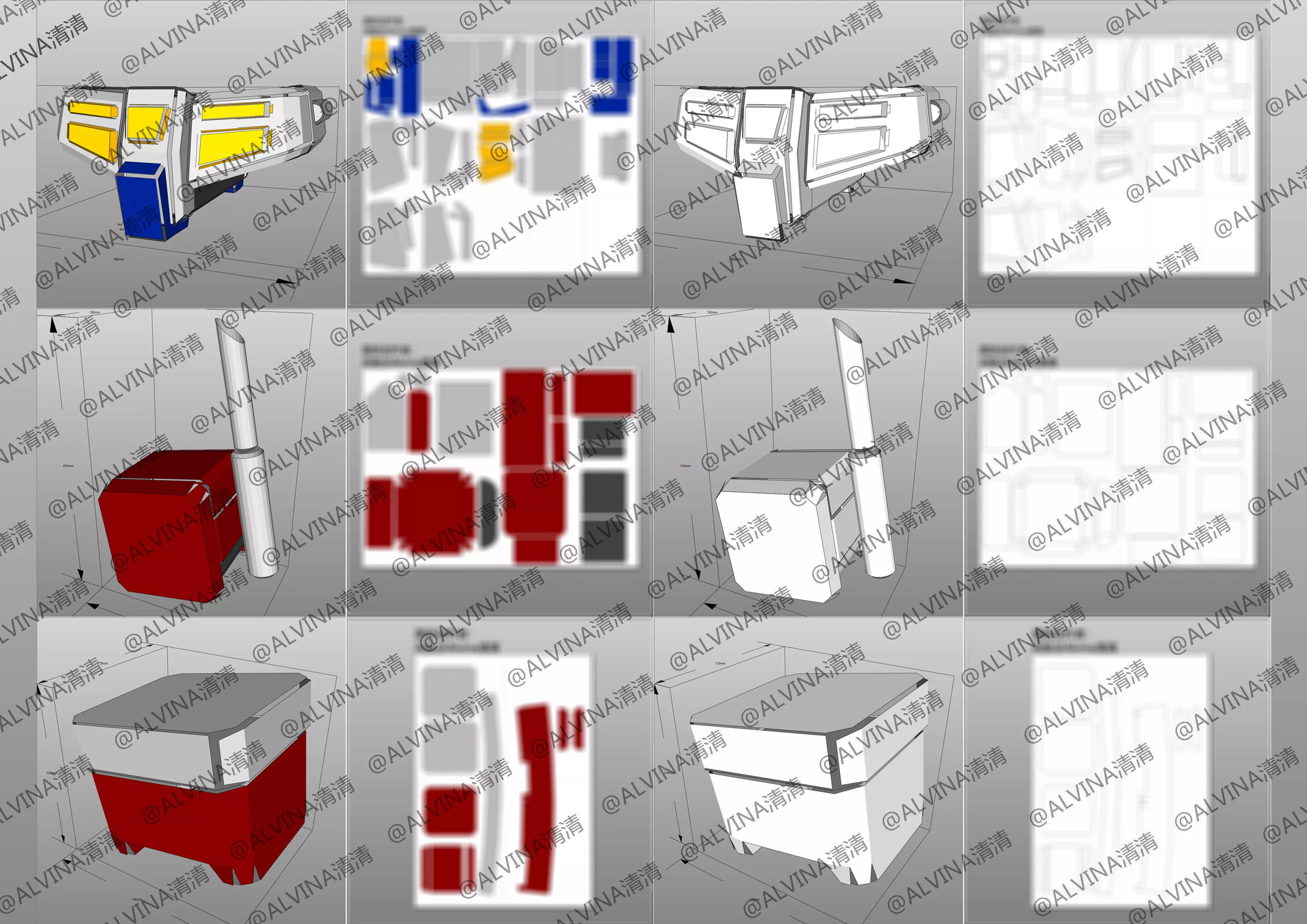 SD G1 Optimus Prime Armor - DIY Cosplay Pepakura Foam Template Low-poly 3D model_5
