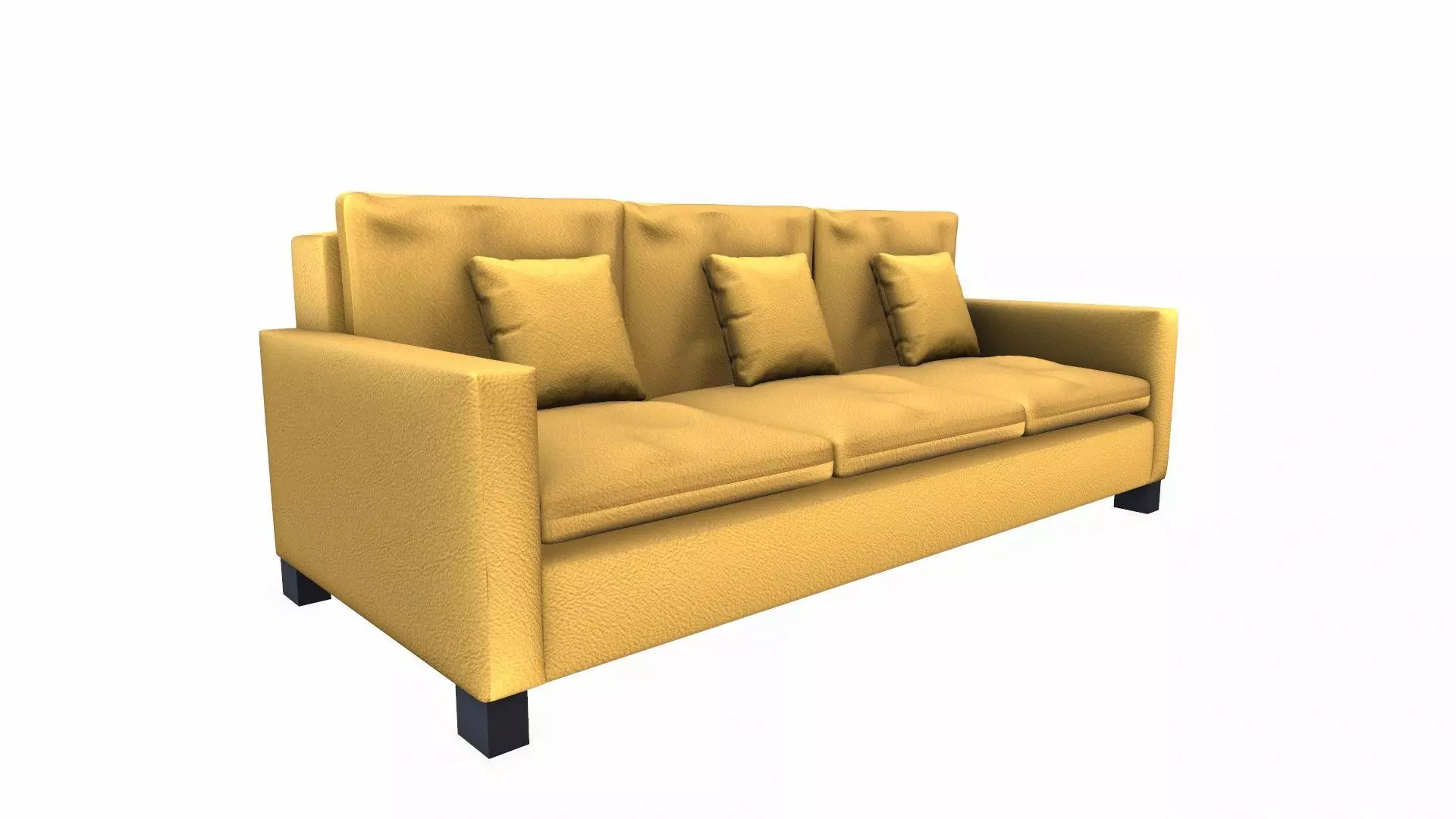Leather Sofa Low-poly 3D model_3