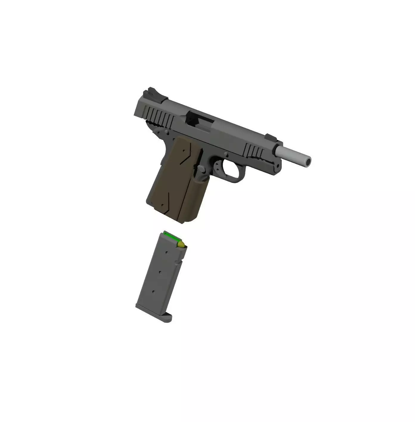 1911 COMBAT MINIATURE 3D print model_1