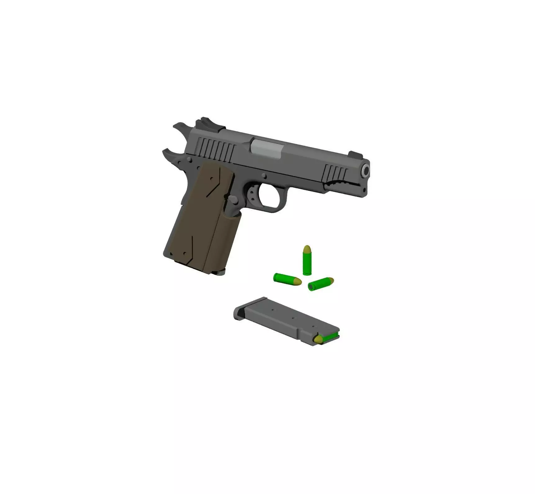 1911 COMBAT MINIATURE 3D print model_0