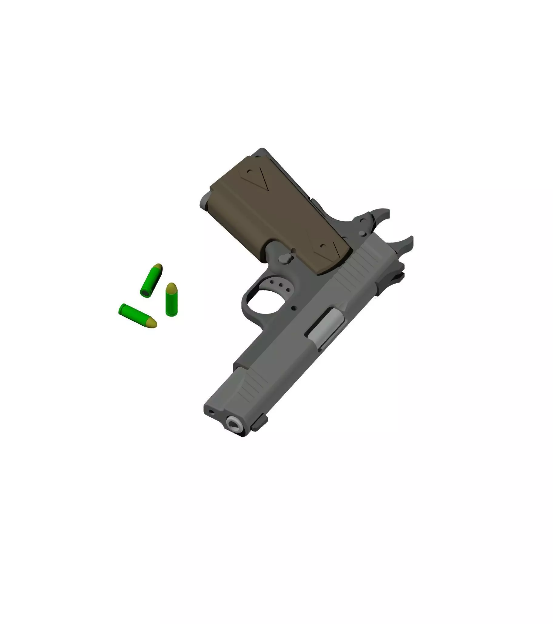 1911 COMBAT MINIATURE 3D print model_2