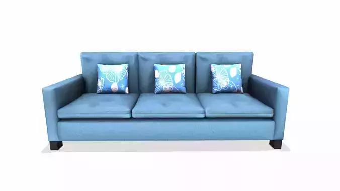Sofa Fabric Low-poly 3D model