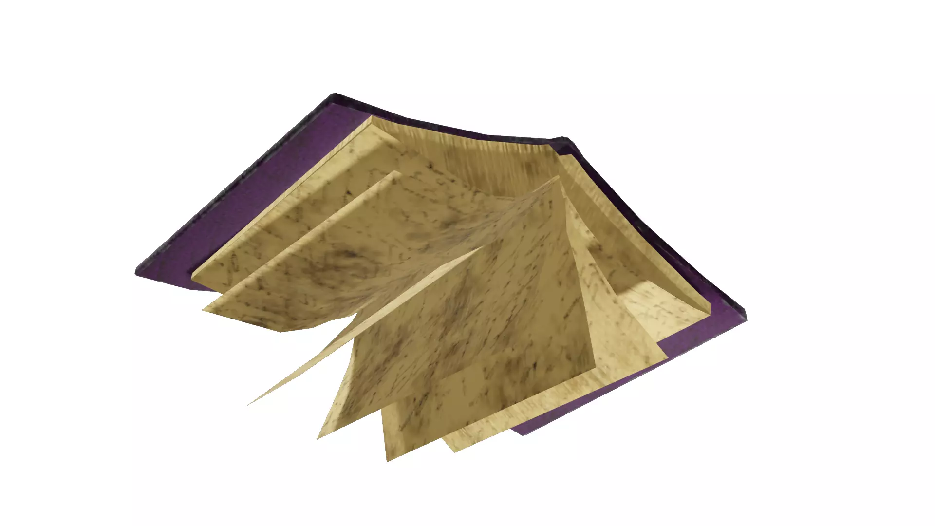 Stylized ancient flying book Low-poly 3D model_3