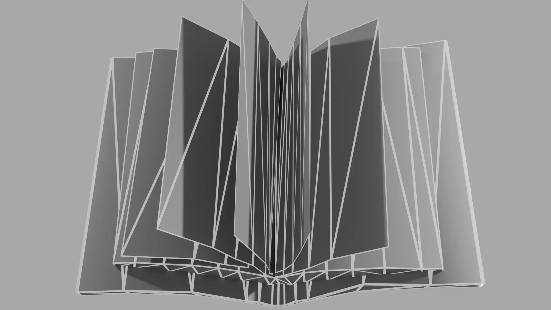 Stylized ancient flying book Low-poly 3D model_7