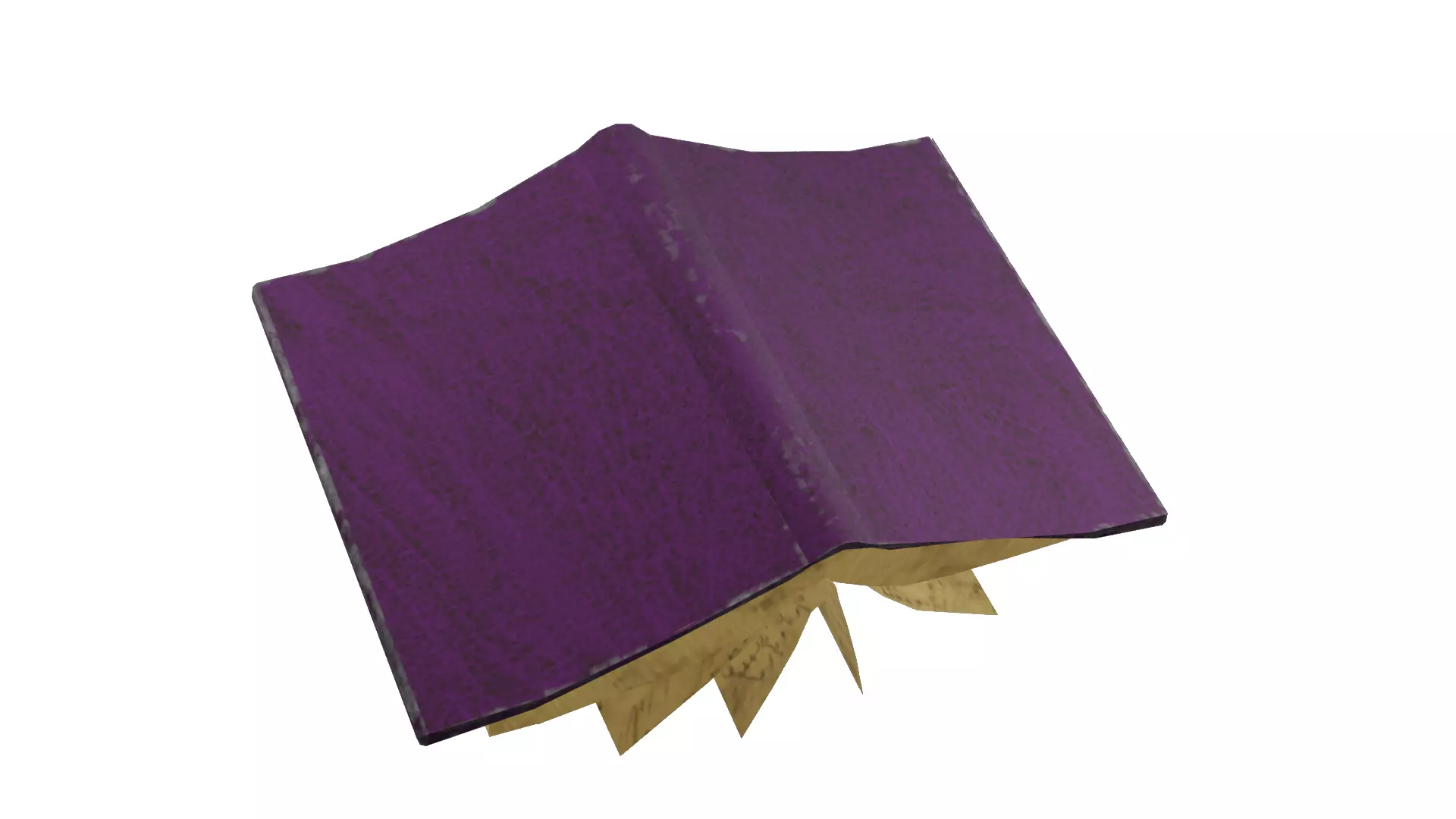 Stylized ancient flying book Low-poly 3D model_2