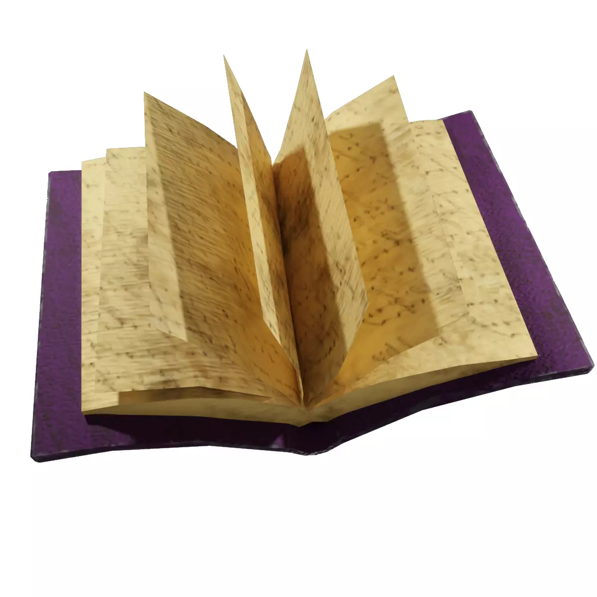 Stylized ancient flying book Low-poly 3D model_0