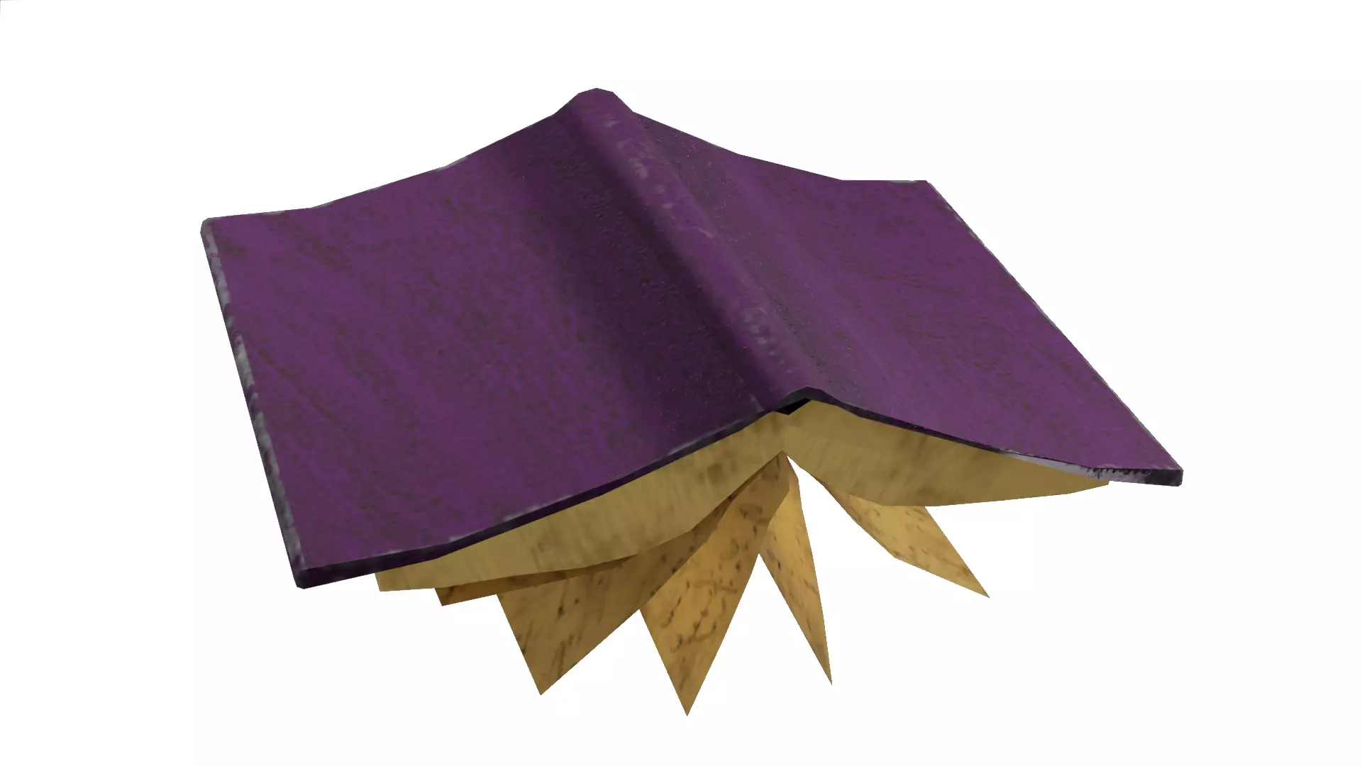 Stylized ancient flying book Low-poly 3D model_5