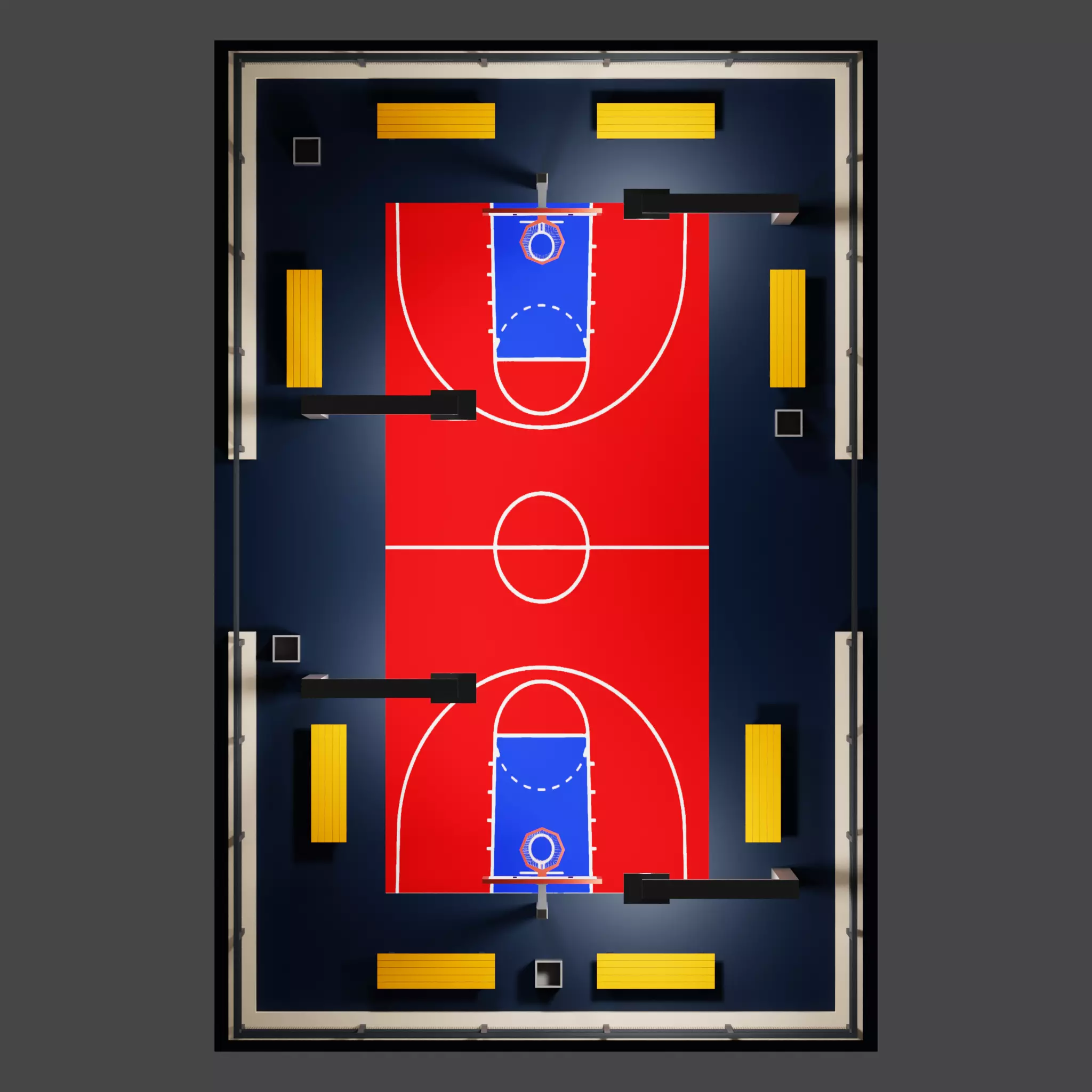 Low-Poly Basketball Court Scene Low-poly 3D model_5
