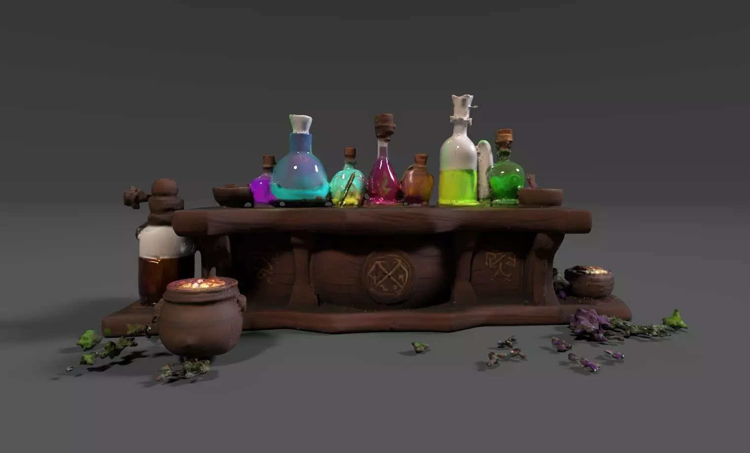 3D model Alchemy Table VR / AR / low-poly | CGTrader