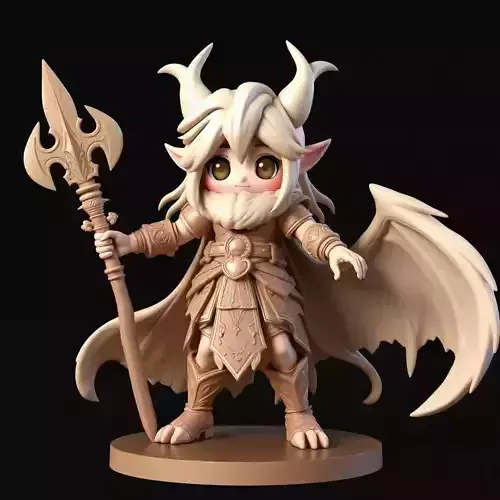 3D PRINT-LITTLW WARRIOR Low-poly 3D model