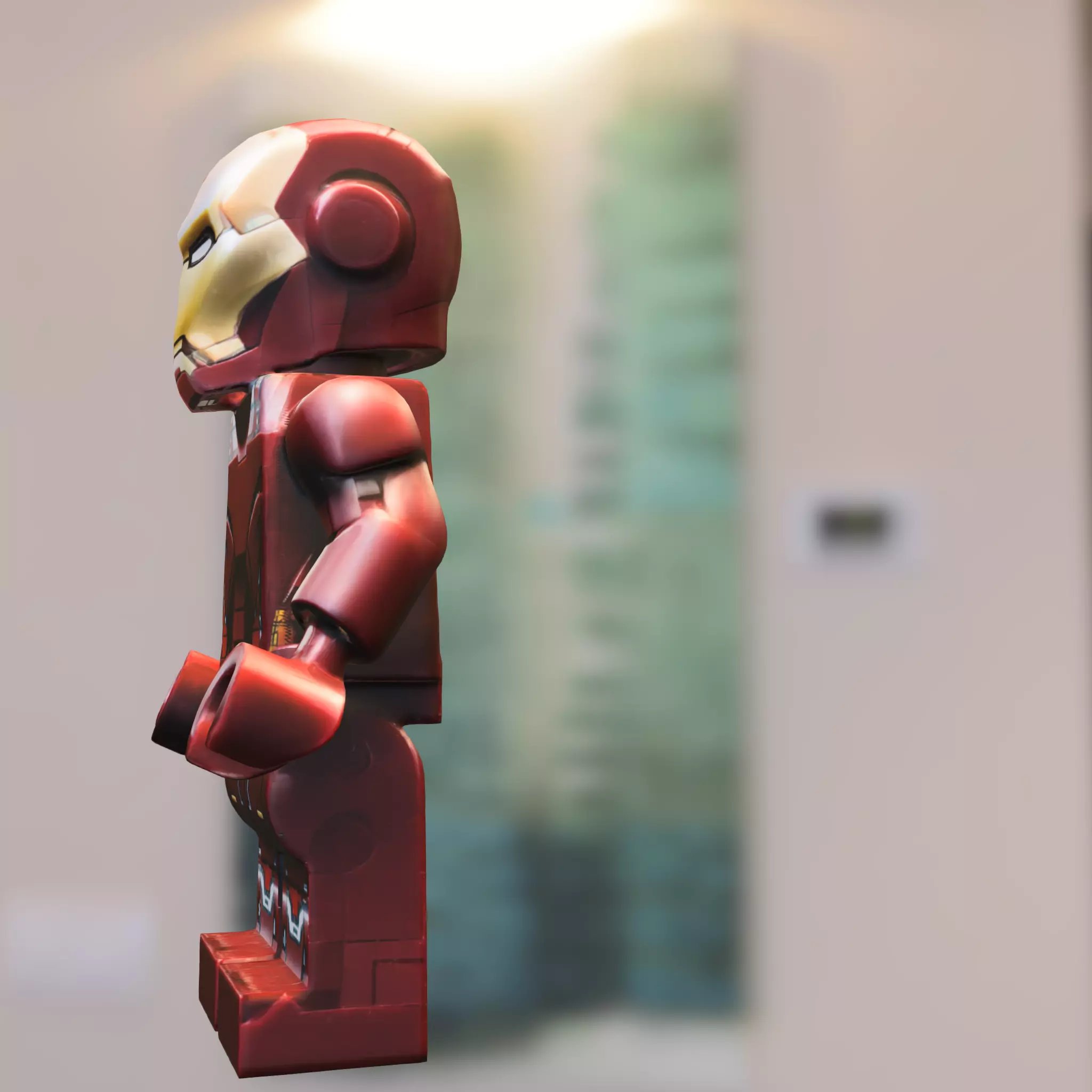 Iron Man LEGO Minifigure Low-poly 3D model_2