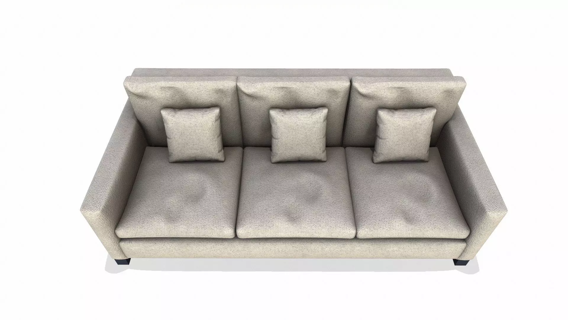 Sofa Fabric Brown Low-poly 3D model_6