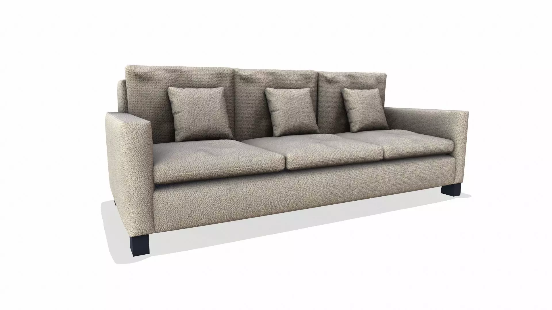 Sofa Fabric Brown Low-poly 3D model_2