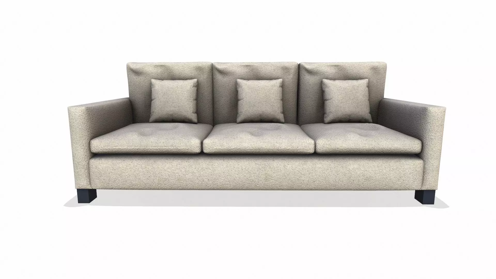 Sofa Fabric Brown Low-poly 3D model_7