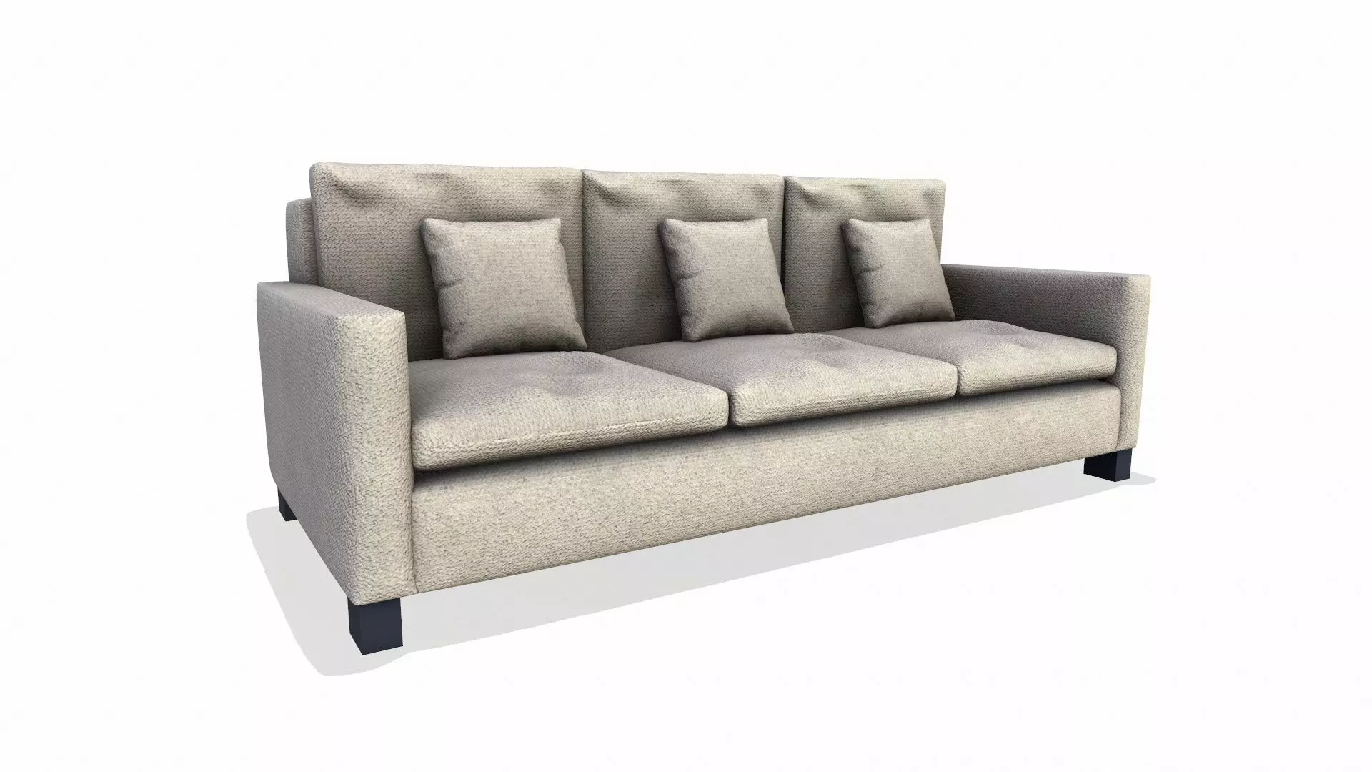 Sofa Fabric Brown Low-poly 3D model_4