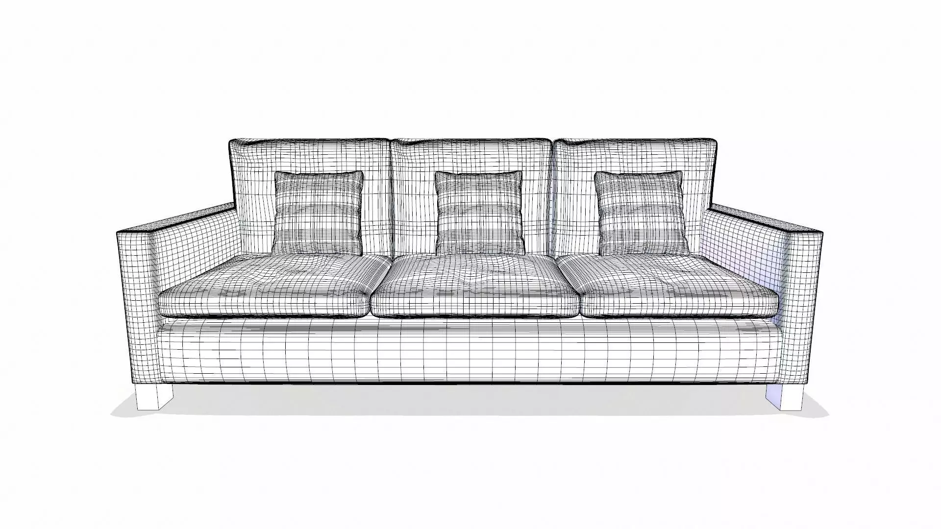 Sofa Fabric Brown Low-poly 3D model_12