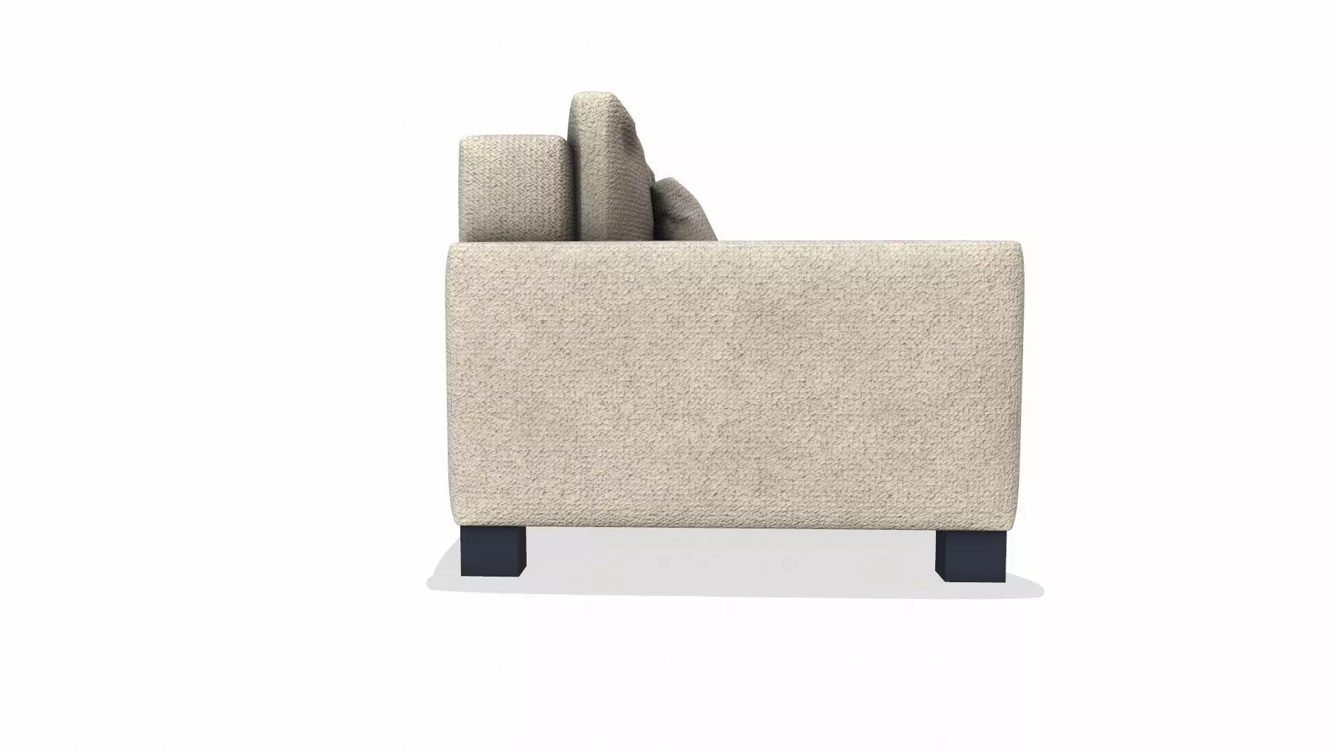 Sofa Fabric Brown Low-poly 3D model_3