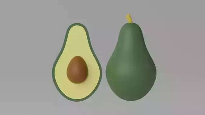 Cartoon Avocado Set