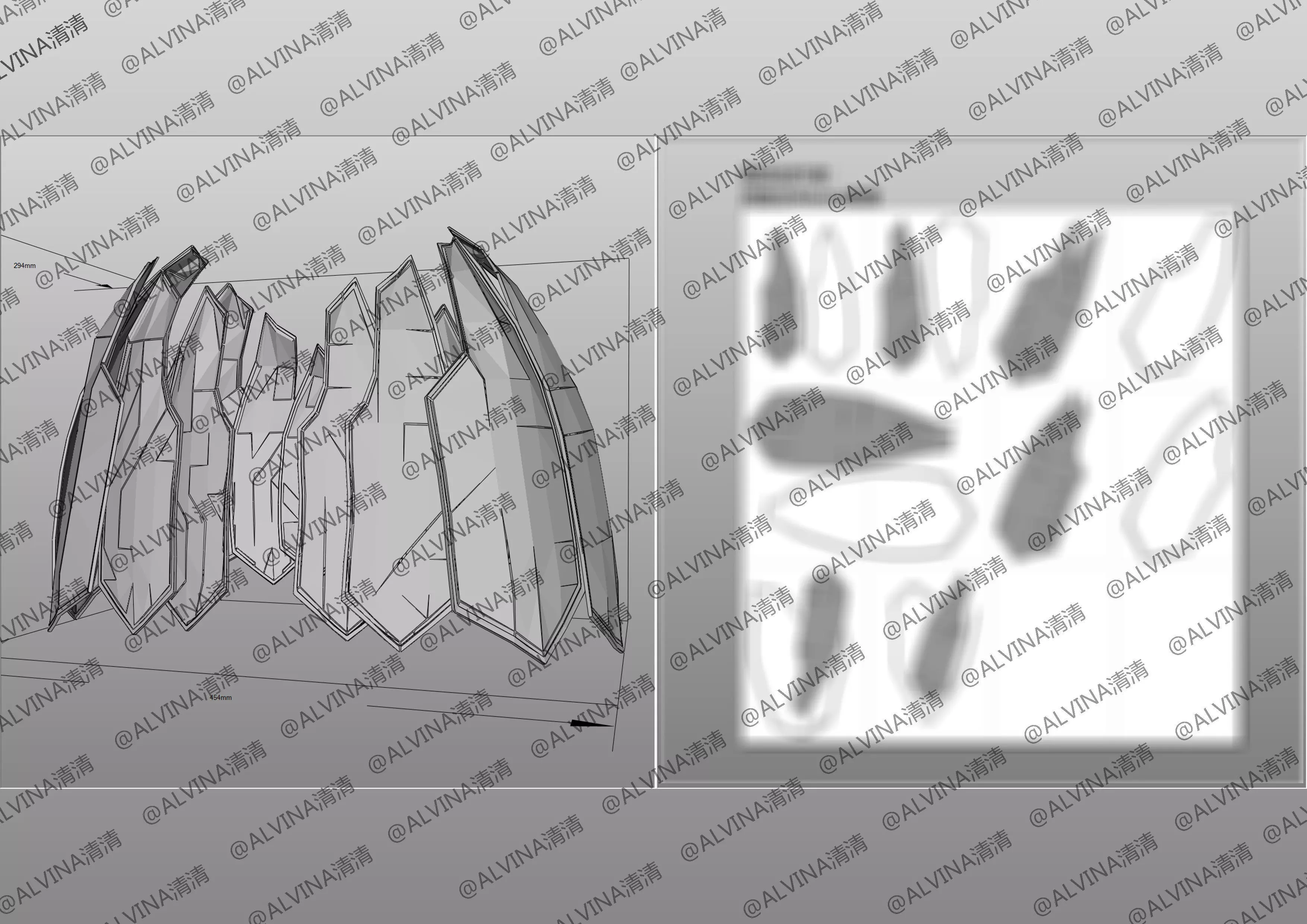 Claymore Teresa Armor - DIY Cosplay Pepakura Foam Template Low-poly 3D model_20