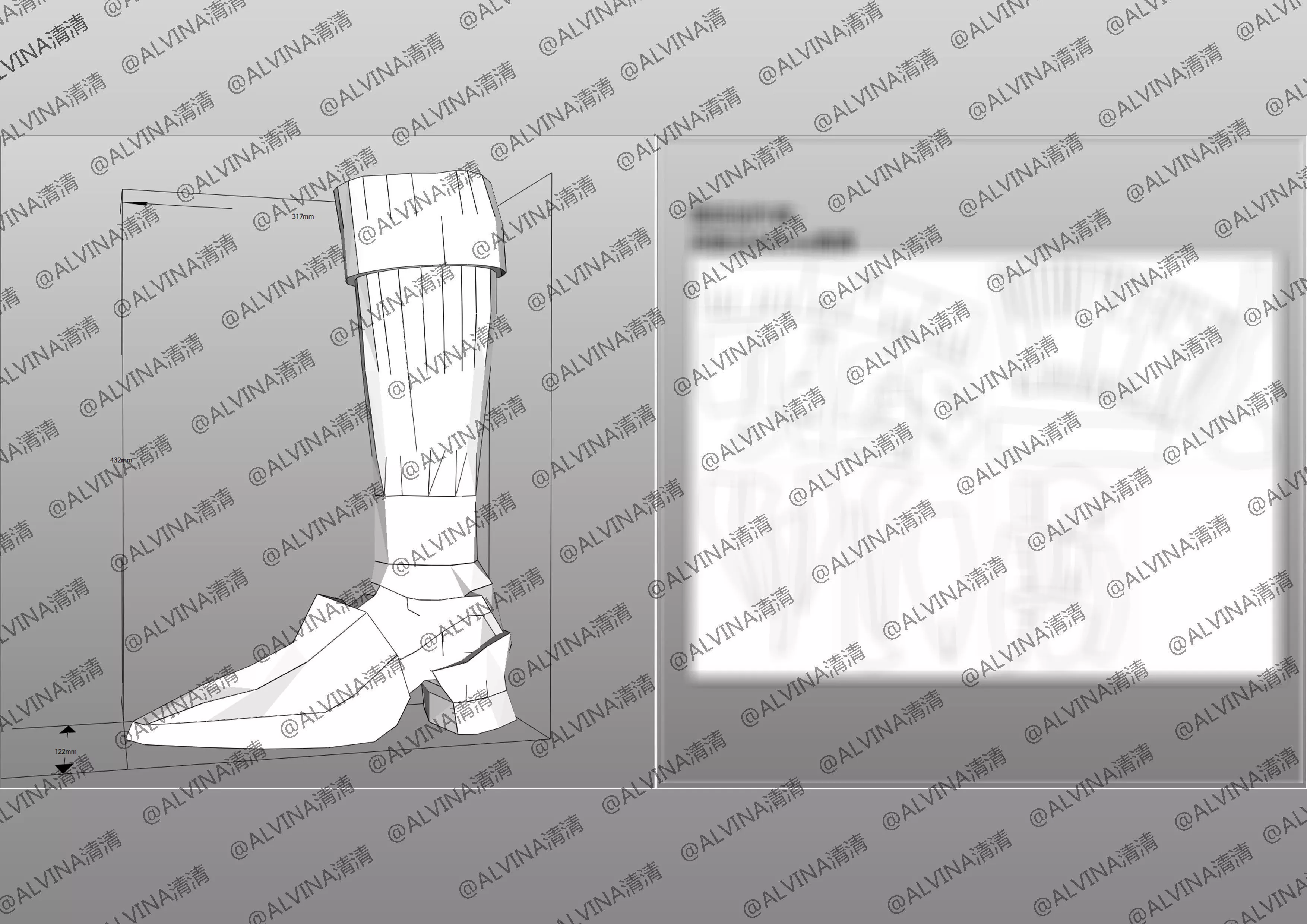 Claymore Teresa Armor - DIY Cosplay Pepakura Foam Template Low-poly 3D model_23