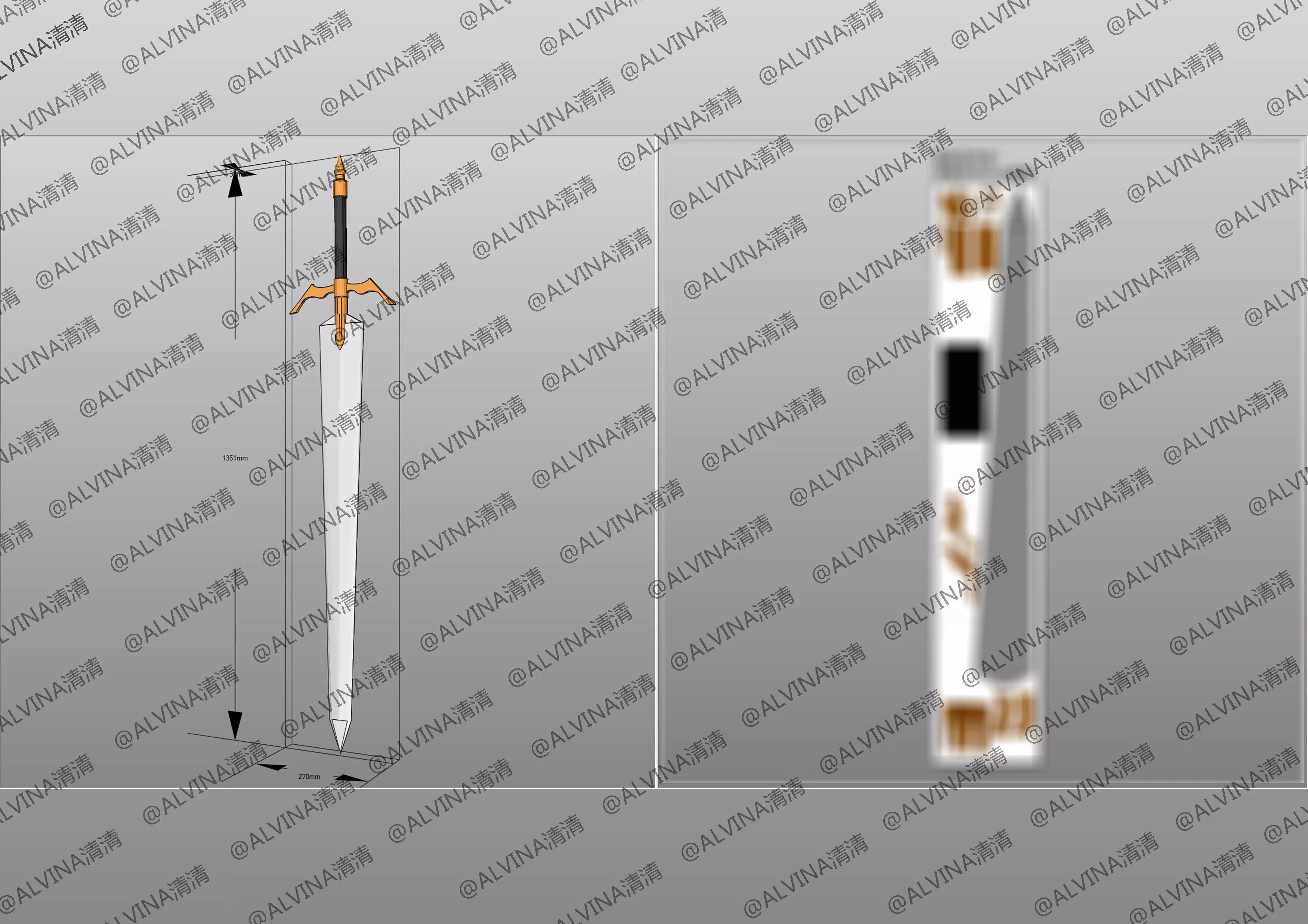 Claymore Teresa Armor - DIY Cosplay Pepakura Foam Template Low-poly 3D model_26