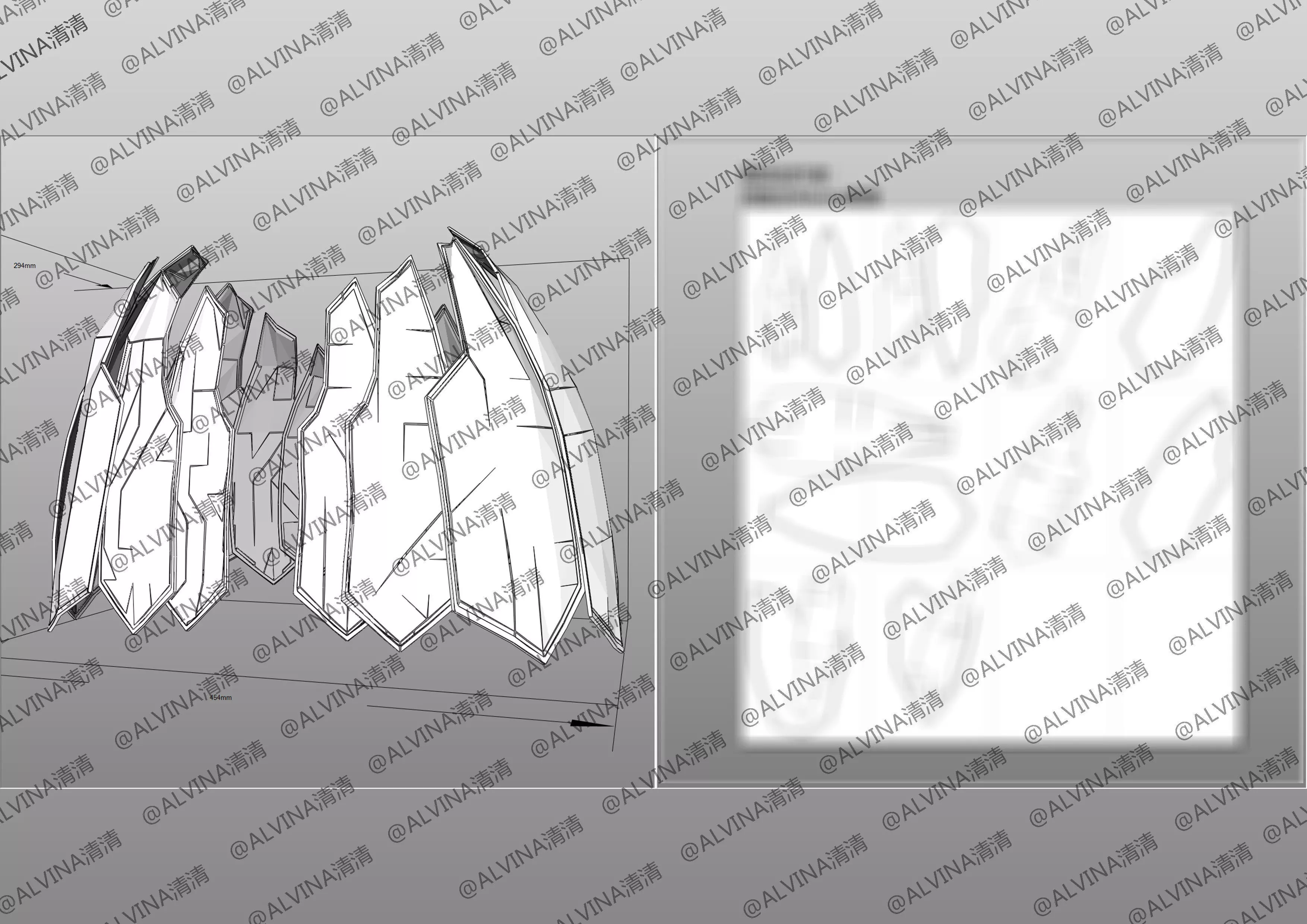 Claymore Teresa Armor - DIY Cosplay Pepakura Foam Template Low-poly 3D model_21