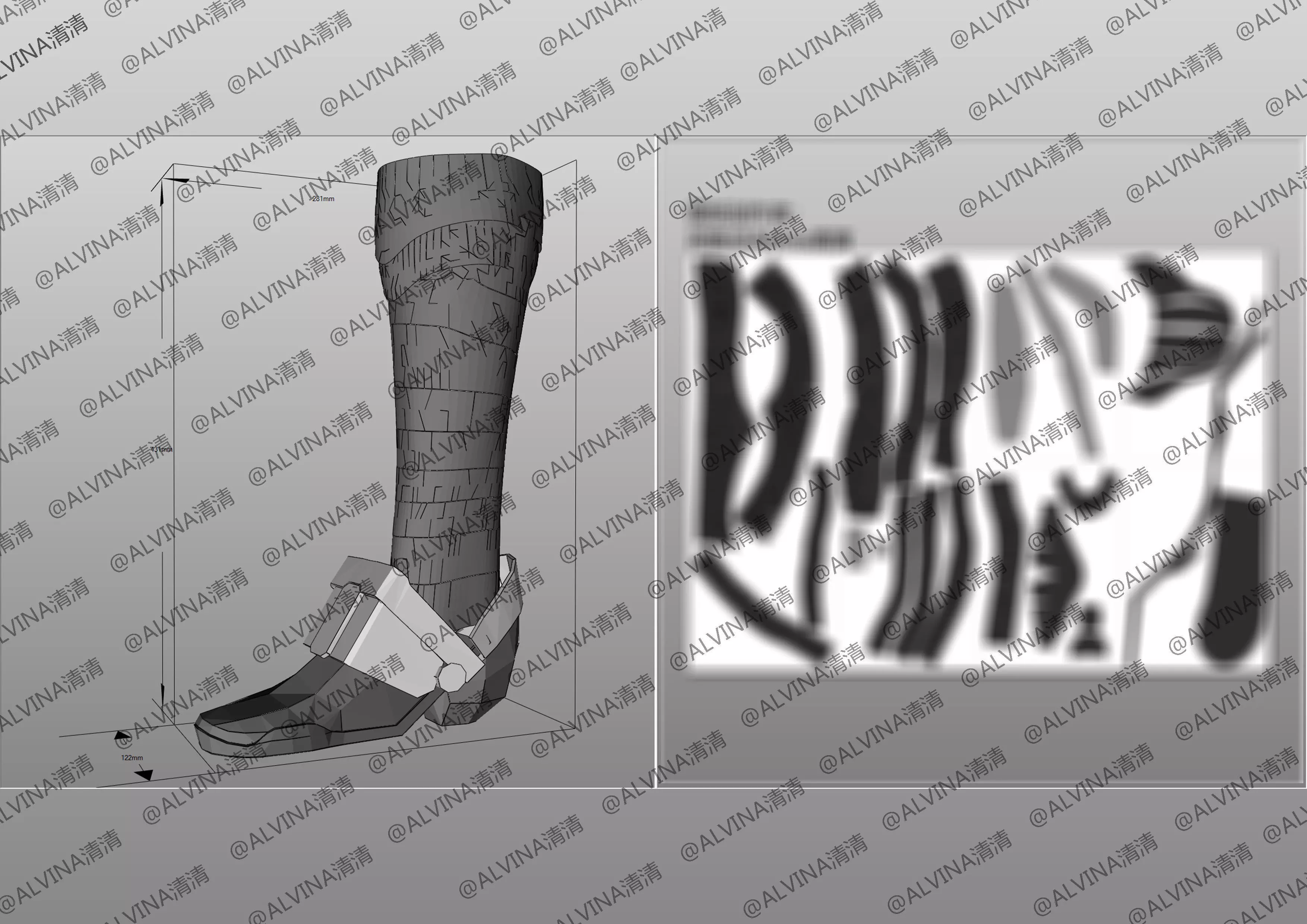 Claymore Teresa Armor - DIY Cosplay Pepakura Foam Template Low-poly 3D model_24