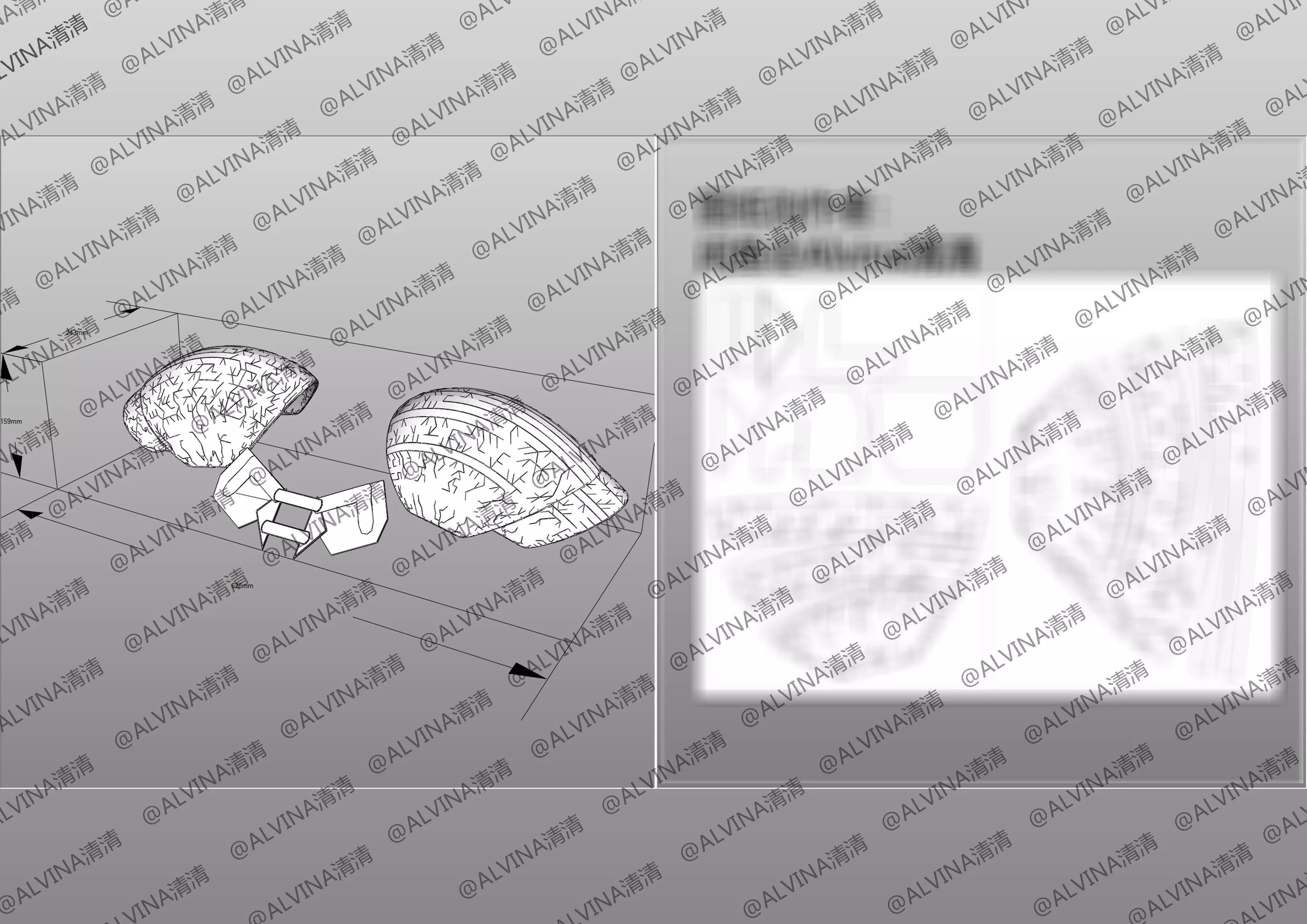 Claymore Teresa Armor - DIY Cosplay Pepakura Foam Template Low-poly 3D model_11