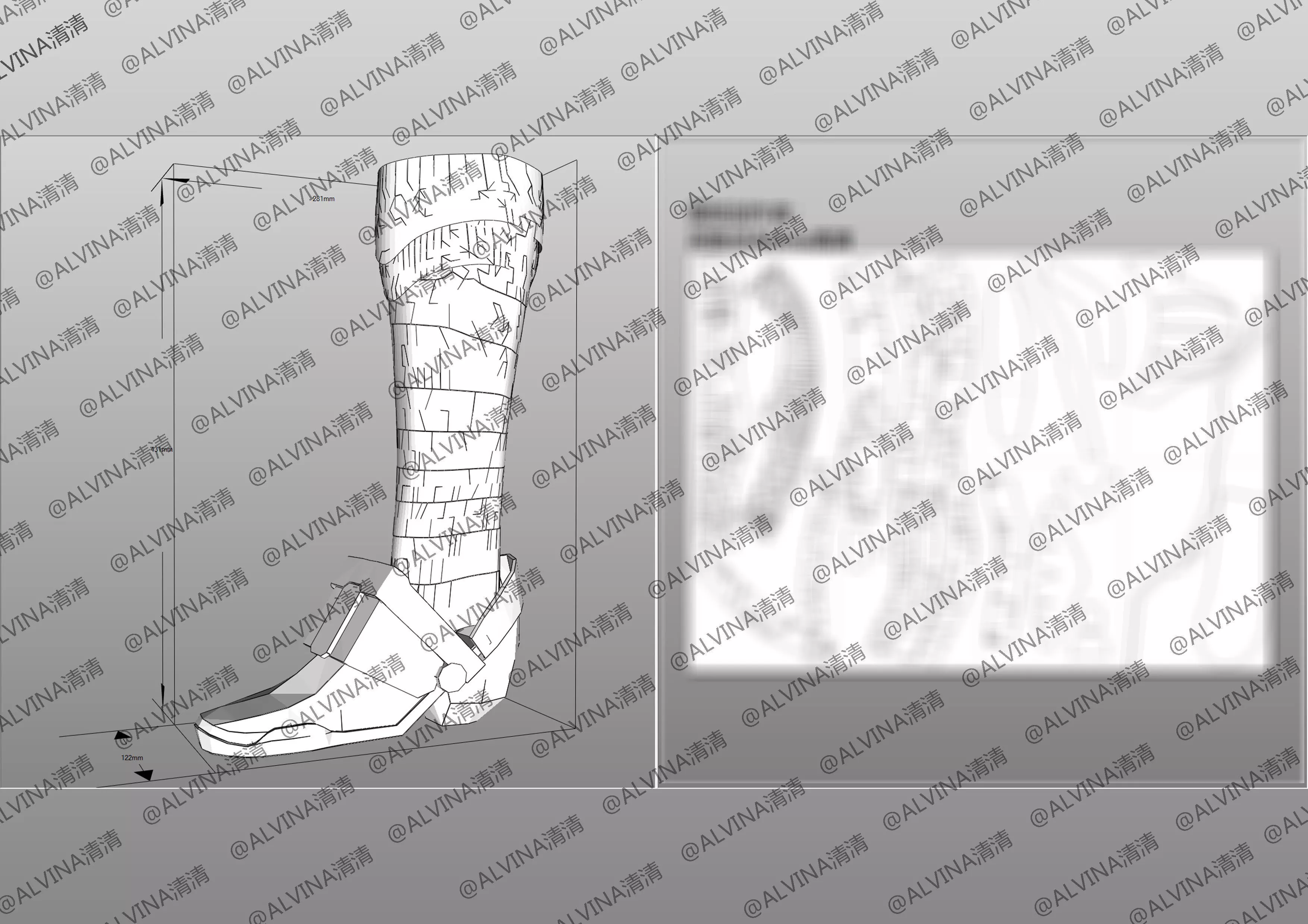 Claymore Teresa Armor - DIY Cosplay Pepakura Foam Template Low-poly 3D model_25