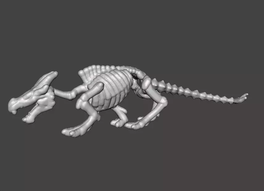 6MM KRAYT DRAGON SKELETON MINIATURE MODEL SCIFI OR FANTASY GAMES 3D print model_3