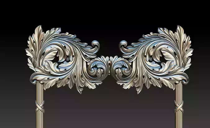 Ornate Decorative Frame Bas-Relief  3D print model