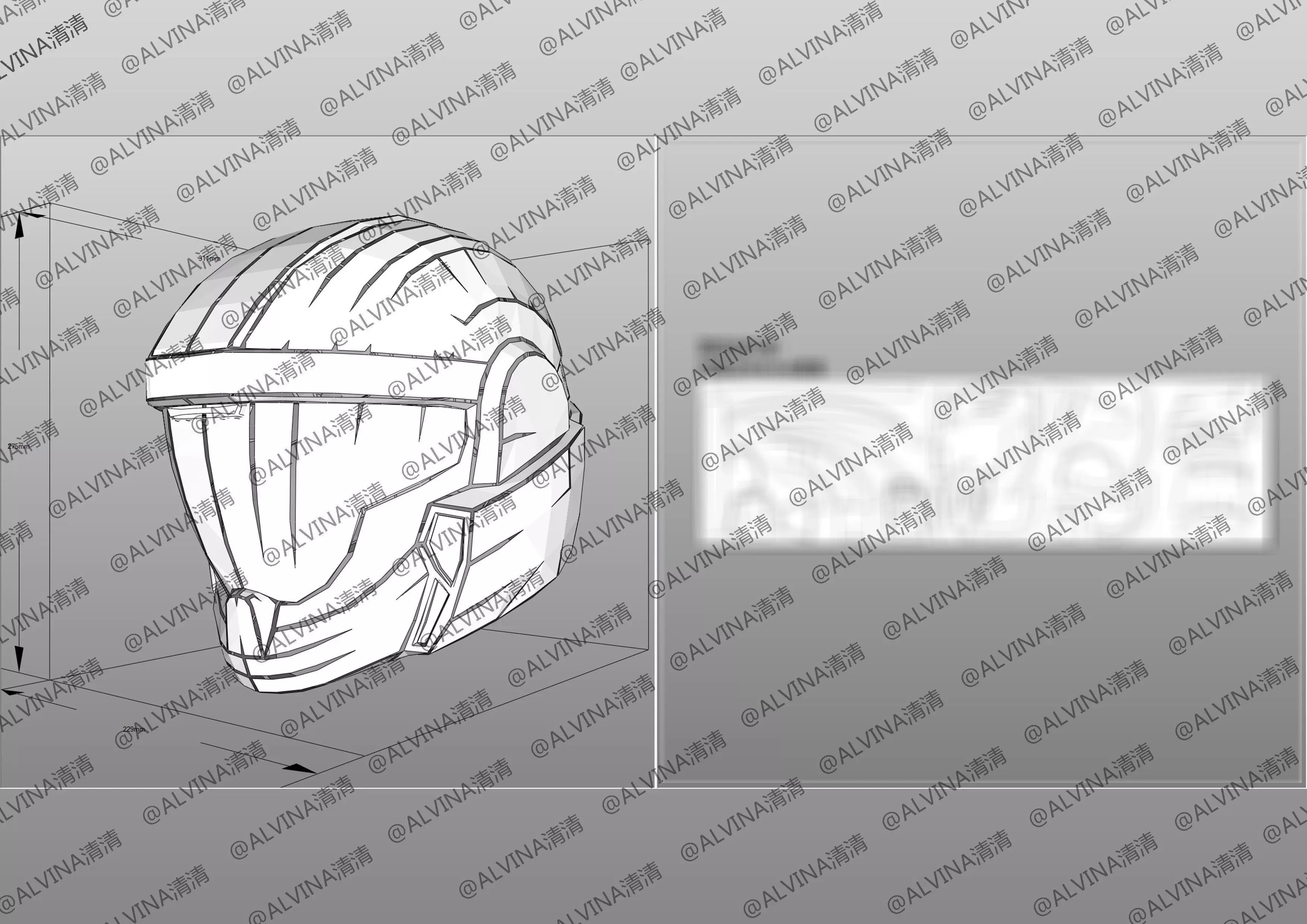 Halo ODST Armor - DIY Cosplay Pepakura Foam Template Low-poly 3D model_11