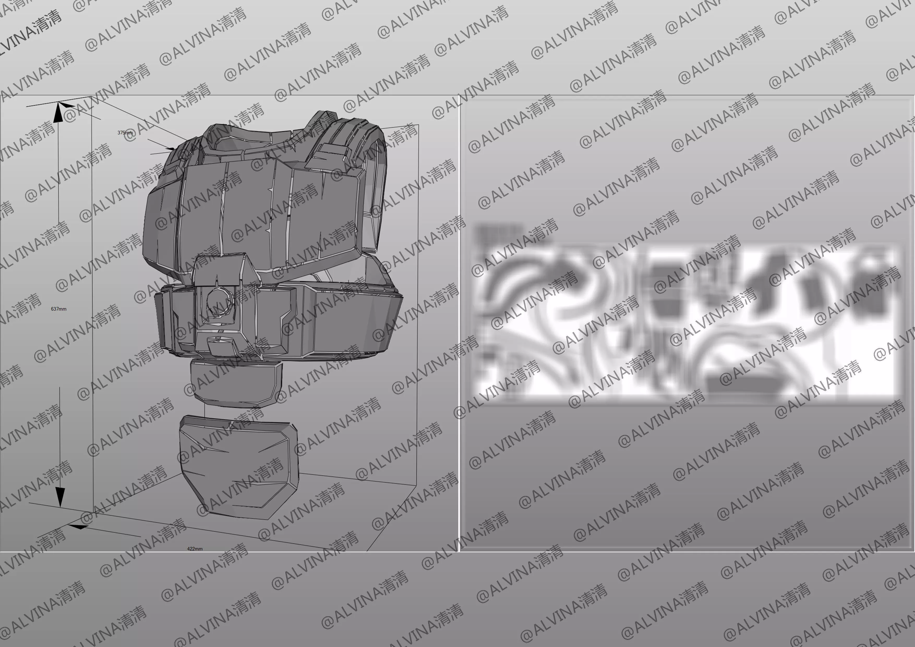 Halo ODST Armor - DIY Cosplay Pepakura Foam Template Low-poly 3D model_12