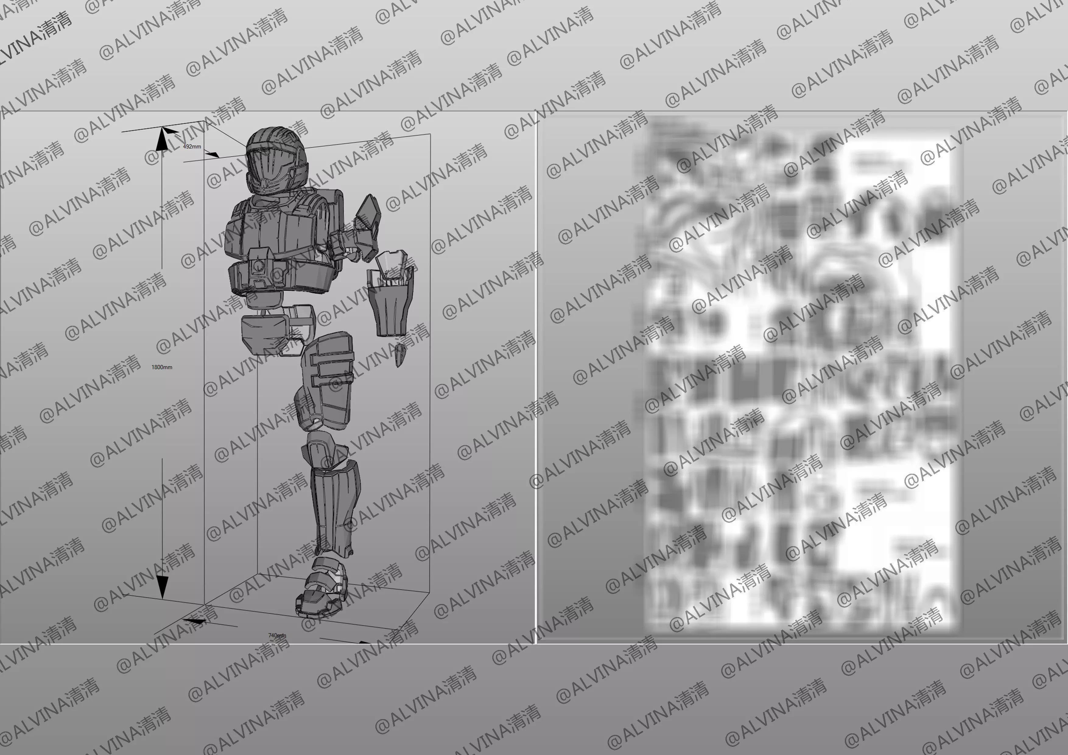Halo ODST Armor - DIY Cosplay Pepakura Foam Template Low-poly 3D model_8