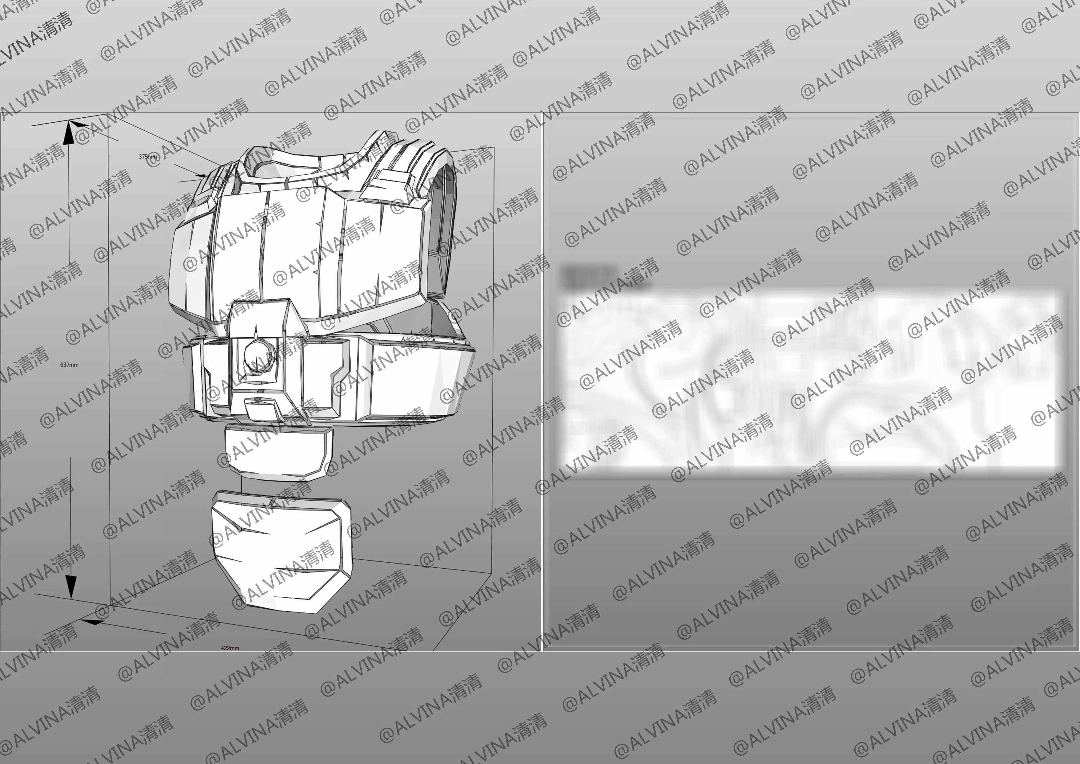 Halo ODST Armor - DIY Cosplay Pepakura Foam Template Low-poly 3D model_13