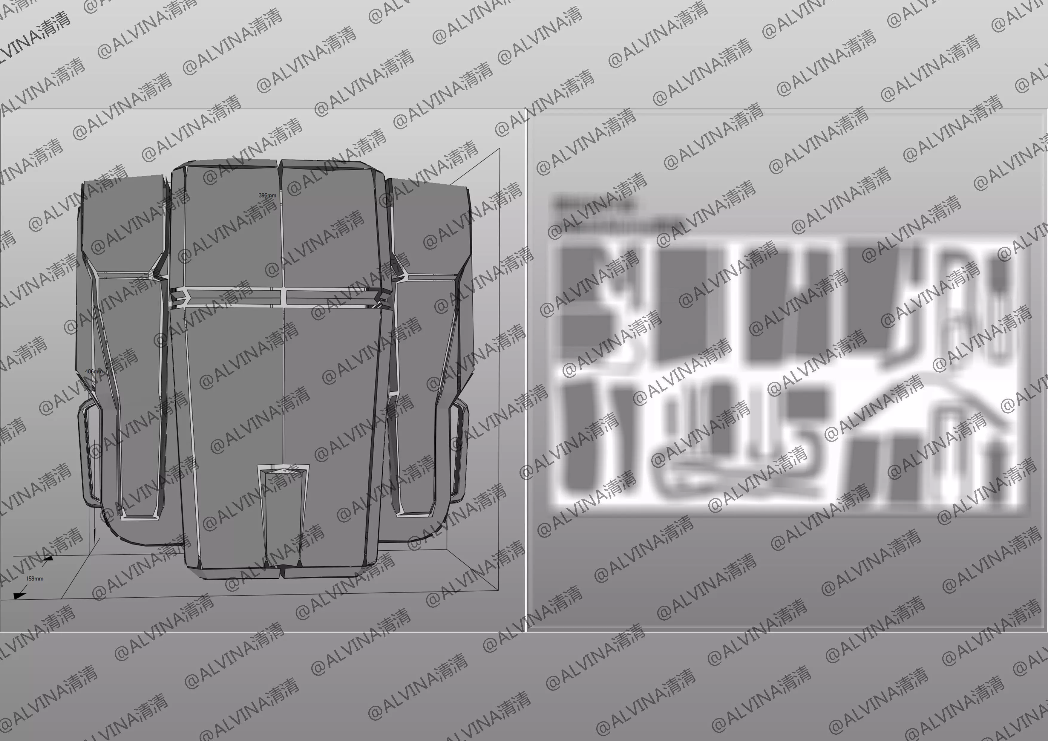 Halo ODST Armor - DIY Cosplay Pepakura Foam Template Low-poly 3D model_16