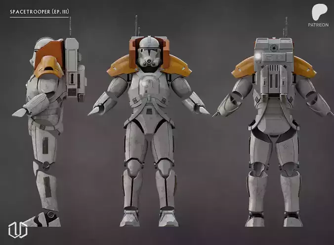 Star Wars SPACETROOPER EP3 Concept Action Figure Kit 3D print model