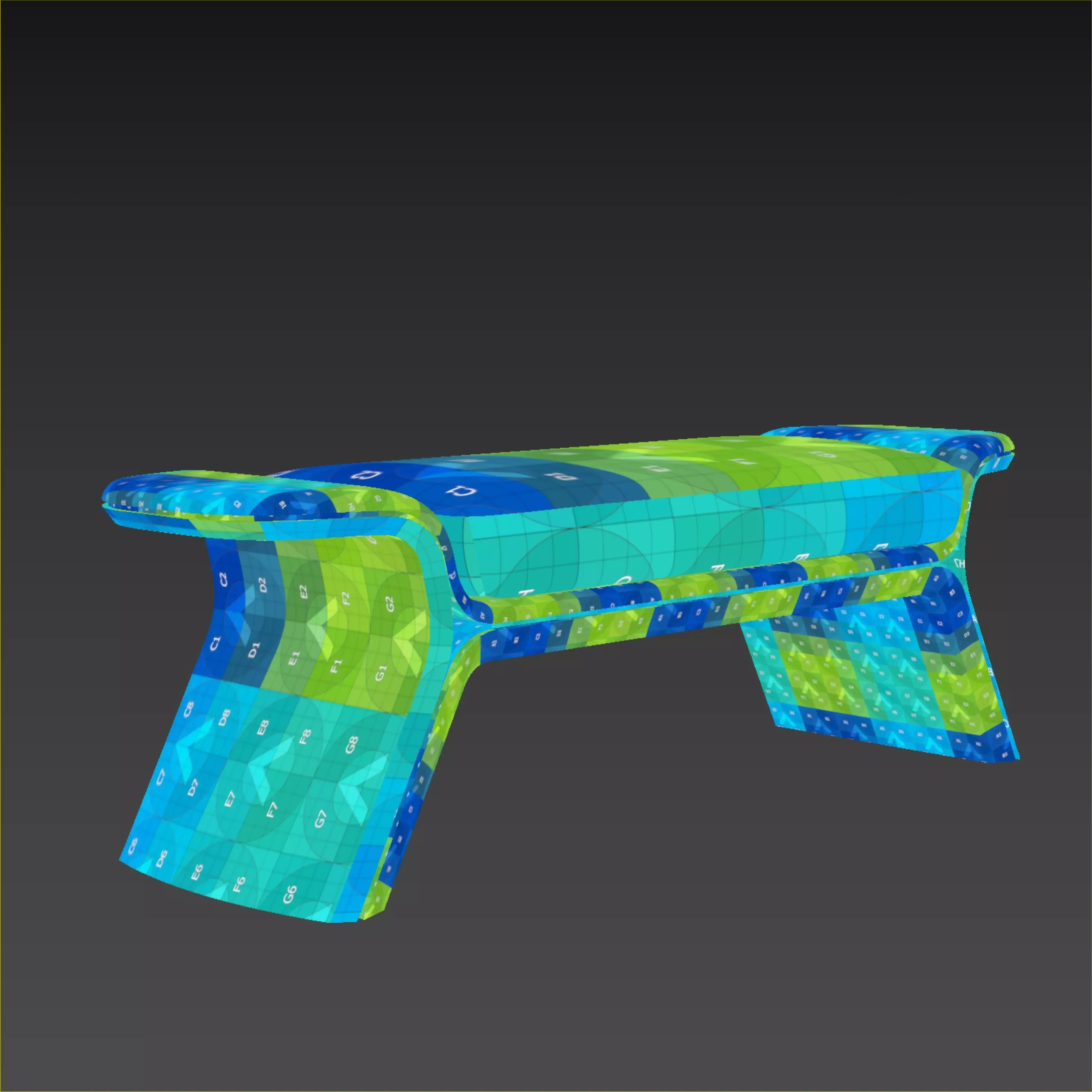 Bentley Home Galloway Bench  3D model_12